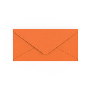 DL Flame Orange British Made Gummed V-Flap Envelope (110 x 220mm)