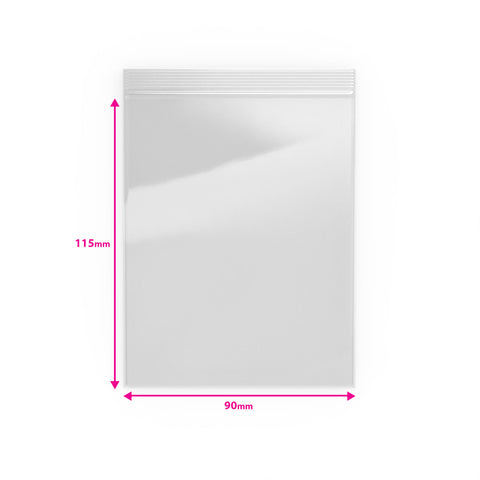 Grip Seal Bags Clear 115 x 90 mm