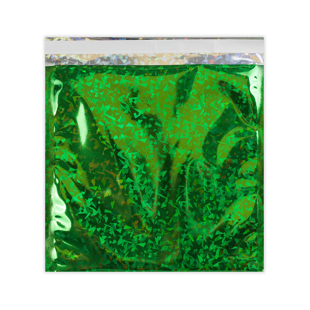 Holographic Finish Foil Bags Holographic Green 220 x 220 mm