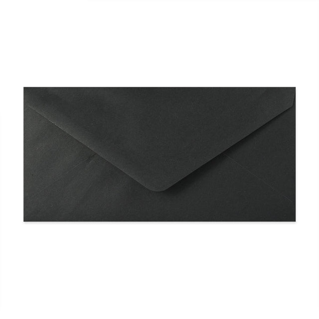 Paper Lined Envelopes Black + Silver Foil 110 x 220 mm (DL)