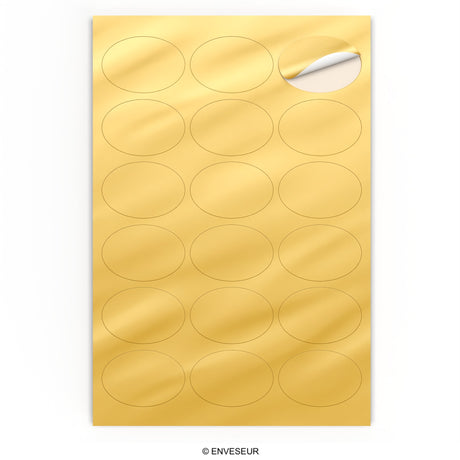 Oval adhesive labels