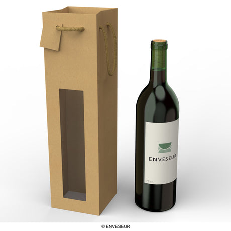 Kraft paper bags for wine bottles 75 cl.