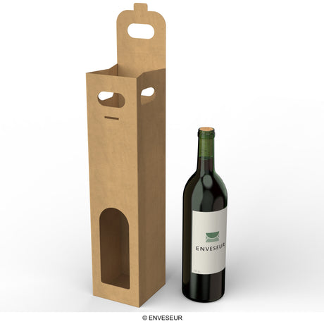 Cardboard wine bottle box 75 cl.