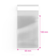 Cello Bags (Non-Header) Clear 100 x 65 mm