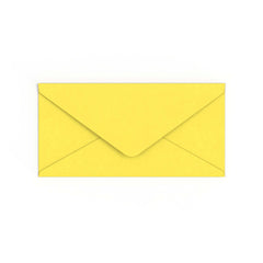 DL Sunflower Yellow British Made Gummed V-Flap Envelope (110 x 220mm)