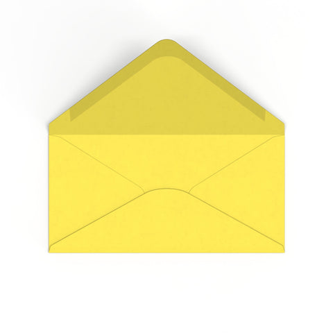 DL Sunflower Yellow British Made Gummed V-Flap Envelope (110 x 220mm)