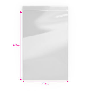 Grip Seal Bags Clear 230 x 150 mm