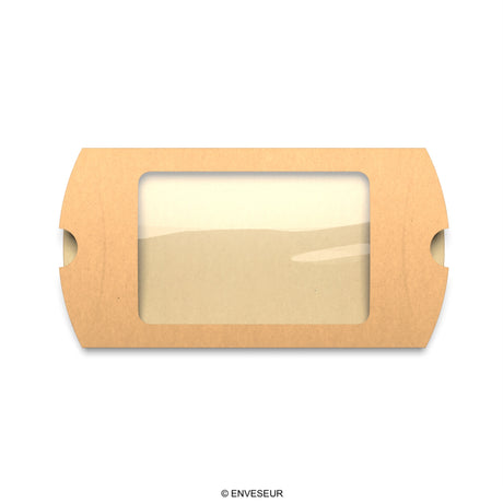 Window kraft pillow boxes