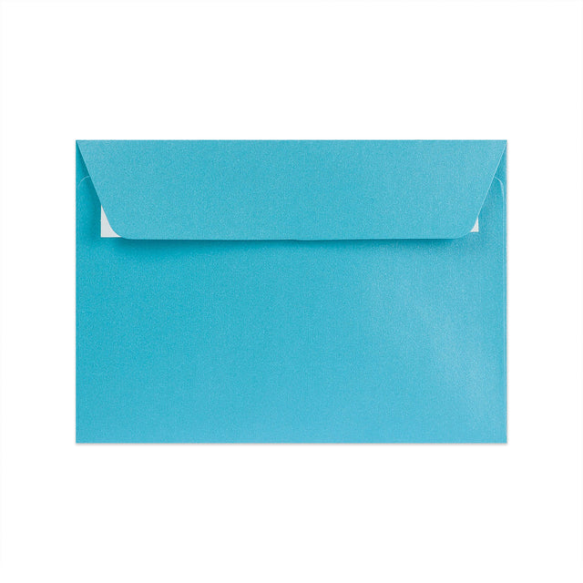 Pearlescent Envelopes Mid Blue 114 x 162 mm (C6) Peel and Seal