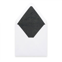 Paper Lined Envelopes White + Black Fancy Paper 160 x 160 mm