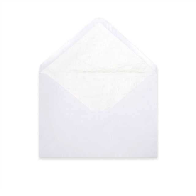 Paper Lined Envelopes White + White Fancy Paper 162 x 229 mm (C5)