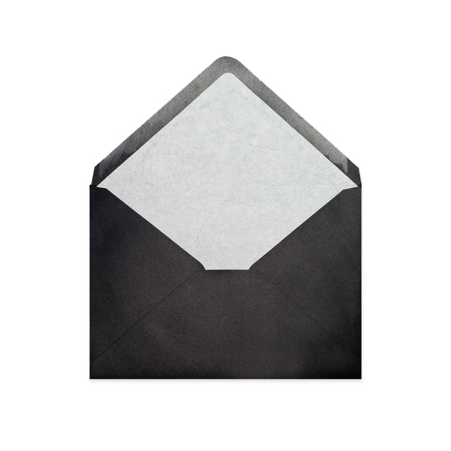 Paper Lined Envelopes Black + White Fancy Paper 114 x 162 mm (C6)
