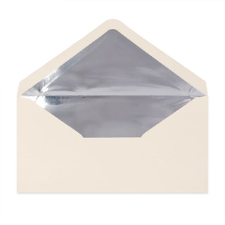 Paper Lined Envelopes Ivory + Silver Foil 110 x 220 mm (DL)