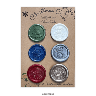 Handmade XMAS wax seals (self-adhesive) - 6 designs & colors